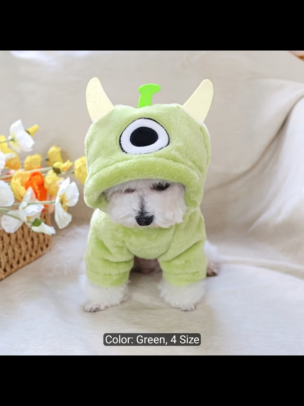 Mike Wazowski Inspired Monster Dog Costume – Size Medium
